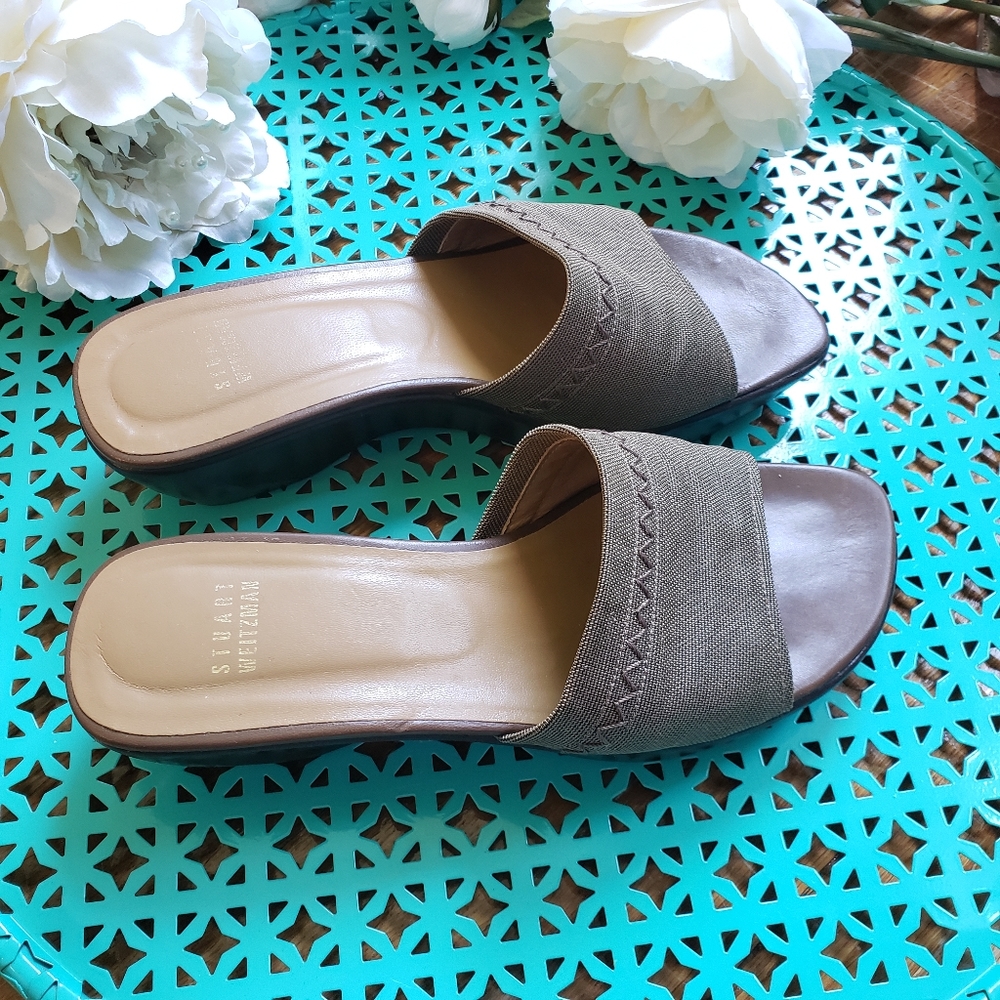 Stuart Weitzman Fabric Sandal Slides - image 3